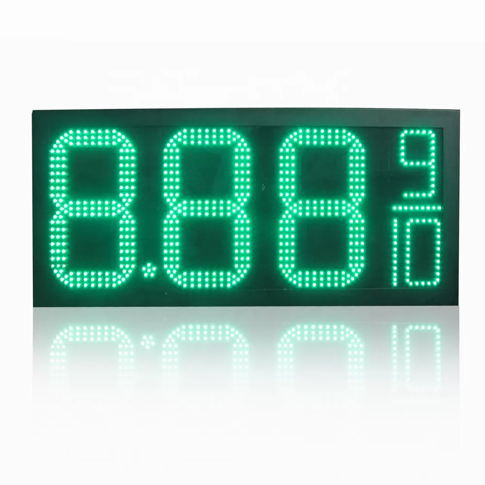 8.88 9/10 LED Gas Station Price Sign-Green-8''