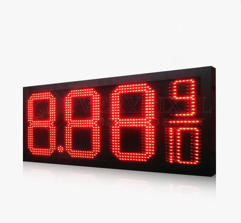 8.88 9/10 LED Gas Station Price Sign-Red-8''