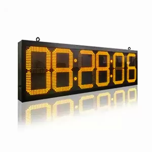 Time&Temperature LED Sign-88:88:88-Yellow-8"-IP65